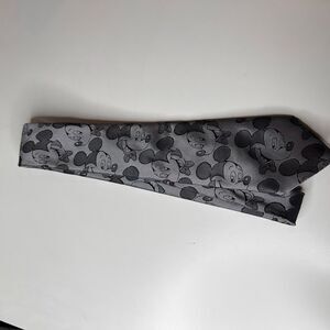 Vintage Disney Mickey Mouse Balancine "The Tie Works" Men's Silver Tie USA Made